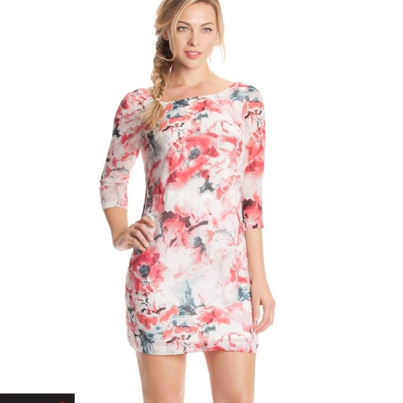 NEW  Floral Print Three-quarter Sleeves Dress SZ 4 - Picture 1 of 4